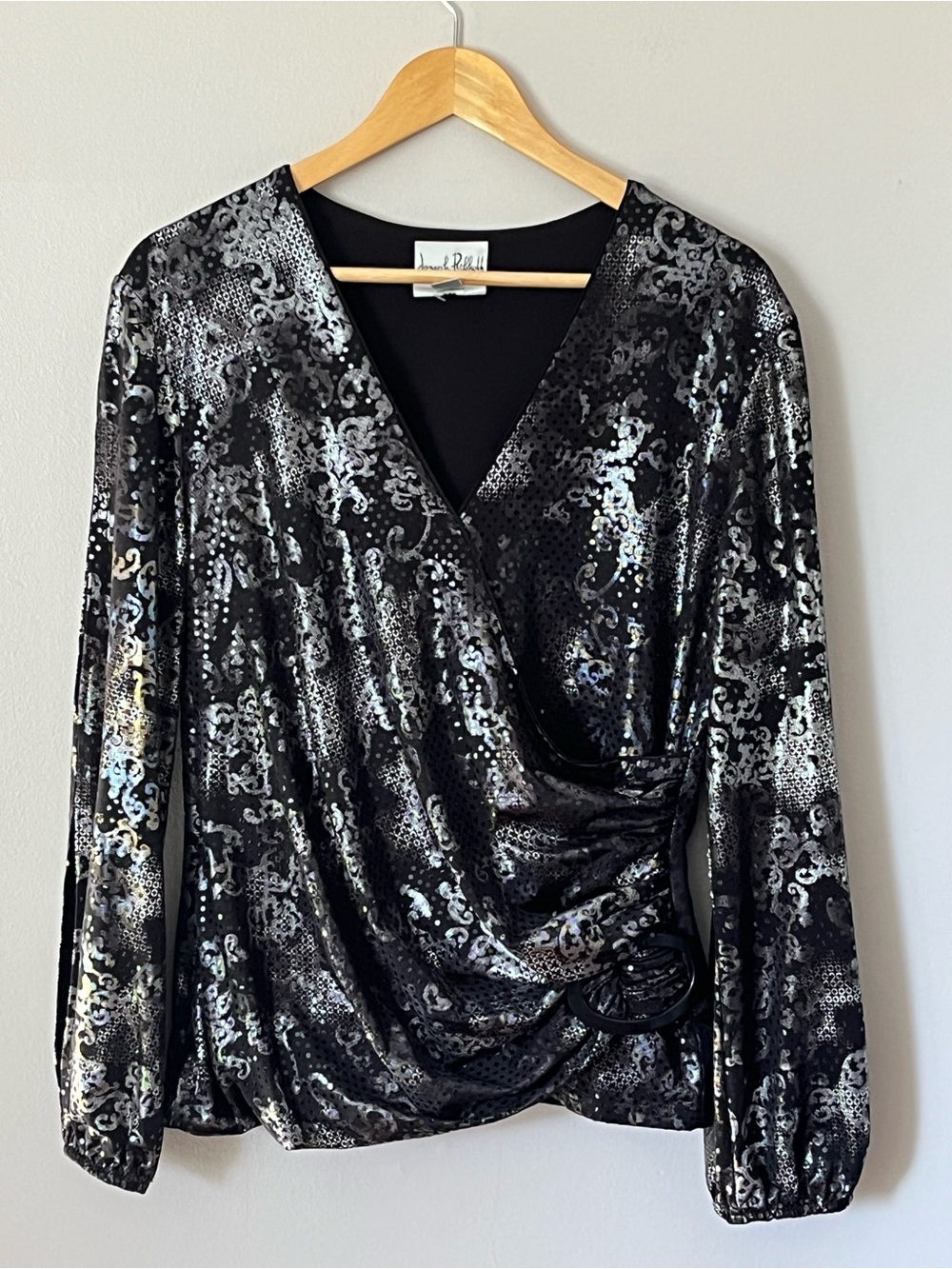 Women’s Joseph Ribkoff Sequence Sparkle Elegant Long Sleeve Vintage Dress Top